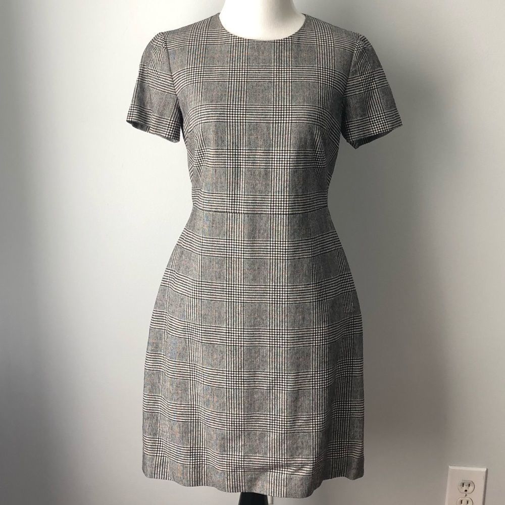 BANANA REPUBLIC PLAID MINI DRESS XS 0